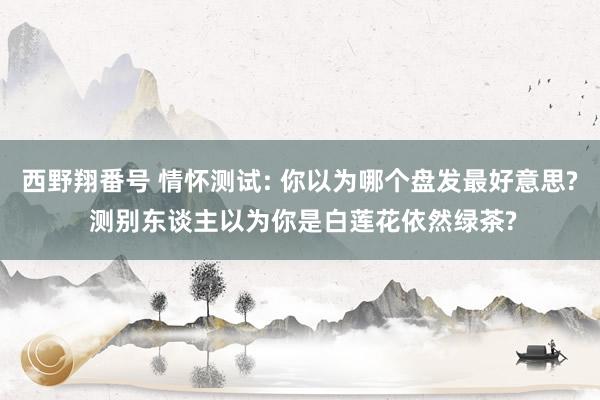 西野翔番号 情怀测试: 你以为哪个盘发最好意思? 测别东谈主以为你是白莲花依然绿茶?